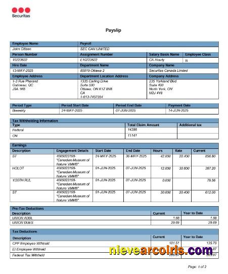 Canada Online Payslip